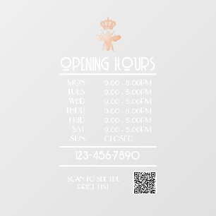Custom QUEEN BEE White Business Open Hours Logo