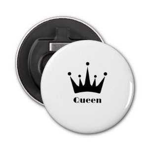 Custom Queen Text Black Colour Crown Image Bottle Opener