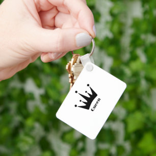 Custom Queen Text Black Colour Crown Image Lanyard Key Ring