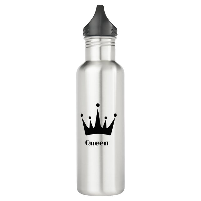 Custom Queen Text Black Colour Crown Image Photo 710 Ml Water Bottle (Left)
