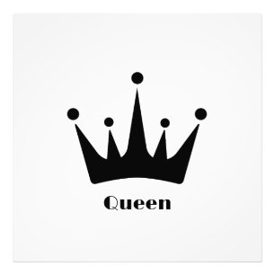 Custom Queen Text Black Crown Photo Enlargement Print