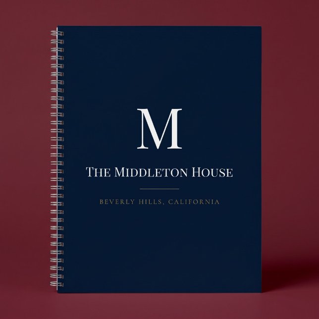 Custom Quiet Luxury Estate Monogram Family Name Notebook (Creator Uploaded)
