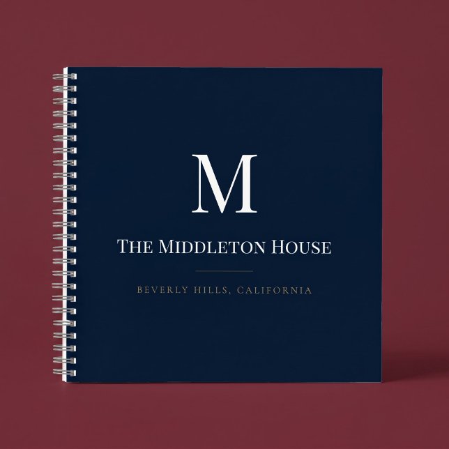Custom Quiet Luxury Estate Monogram Family Name Notebook (Creator Uploaded)