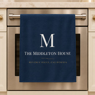 Custom Quiet Luxury Estate Monogram Family Name Tea Towel