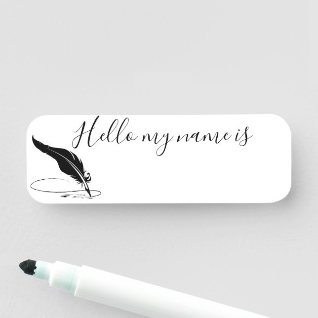 Custom quill pen  name tag (In Situ)