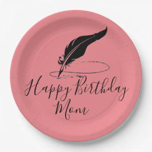 Custom quill pen  paper plate