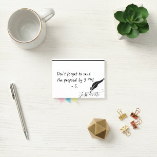 Custom quill pen post-it notes