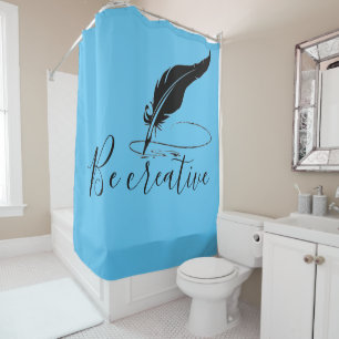 Custom quill pen  shower curtain