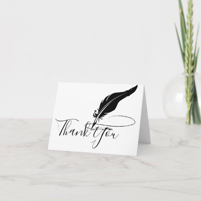 Custom quill pen  thank you card (Front)