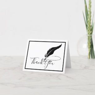 Custom quill pen  thank you card