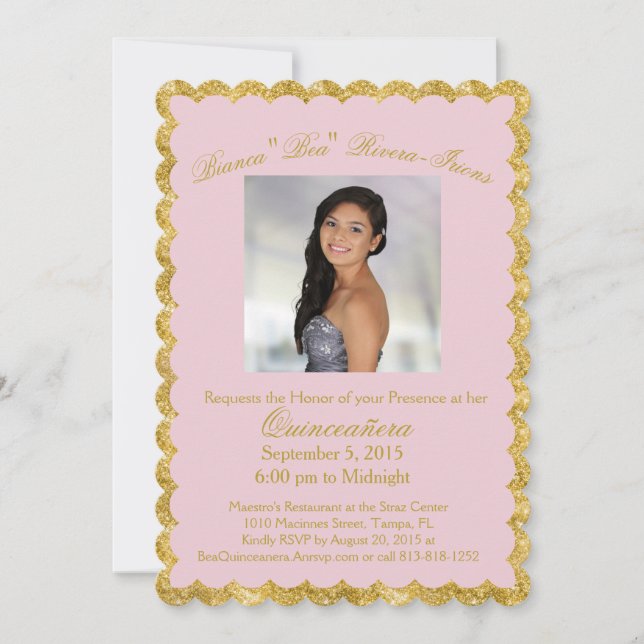 Custom Quinceanera Invitation (Front)