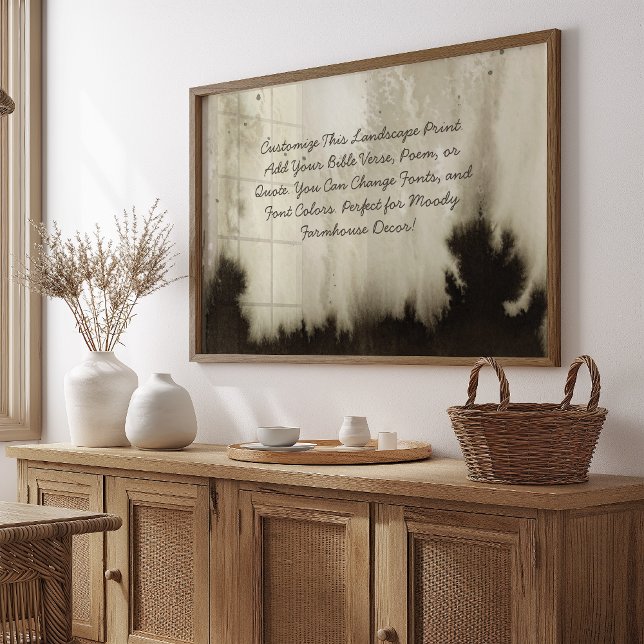 Custom Quote Add Your Bible Verse Moody Watercolor Poster (Creator Uploaded)