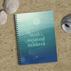 Custom Quote Aqua Underwater Mermaid Notebook