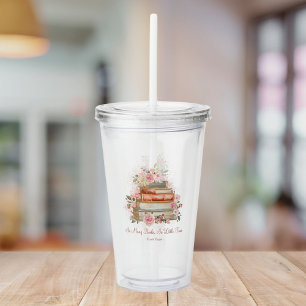 Custom Quote Books and Vintage Pink Roses Acrylic Tumbler