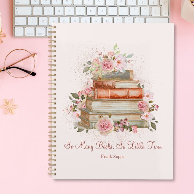 Custom Quote Books and Vintage Pink Roses Planner (In situ)