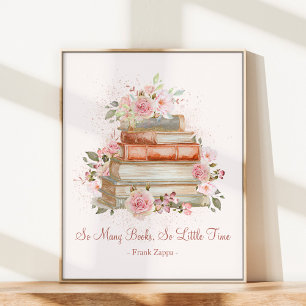 Custom Quote Books and Vintage Pink Roses Poster