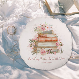 Custom Quote Books and Vintage Pink Roses Round Cushion