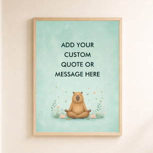Custom Quote Camping Capybara Funny Animal Poster