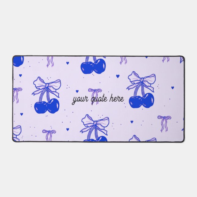 Custom Quote Cherry Pattern Desk Mat (Front)