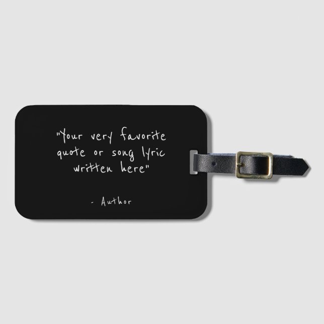 Custom quote - create your own  luggage tag (Front Horizontal)