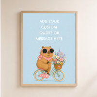 Custom Quote Floral Bicycle Capybara Funny Animal 
