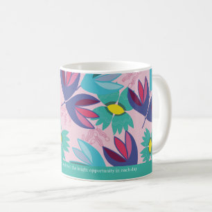 custom quote floral green modern crocus feminine coffee mug
