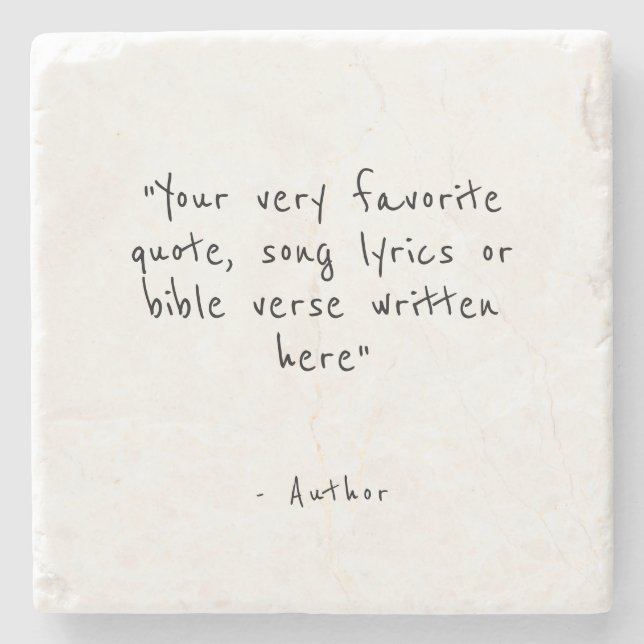 Custom quote or bible verse  stone coaster (Front)