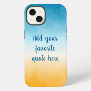 Custom Quote Peaceful Ocean Watercolor Gradient iPhone 13 Case