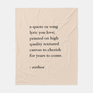 Custom Quote Print Fleece Blanket