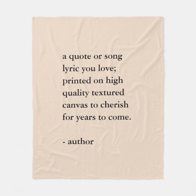 Custom Quote Print  Fleece Blanket (Front)