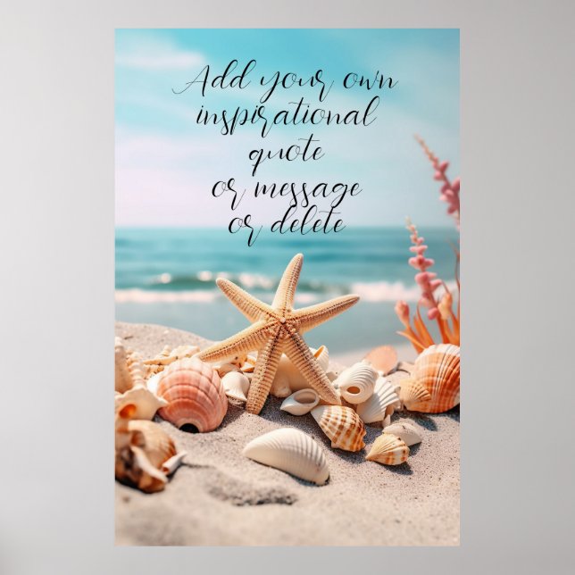  Custom Quote Surfer Gift Vacation Beach Coastal  Poster (Front)