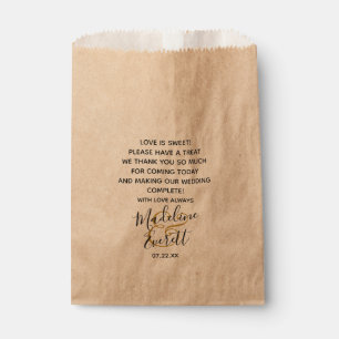 Custom Quote Text Wedding Love is Sweet Treat Favour Bags