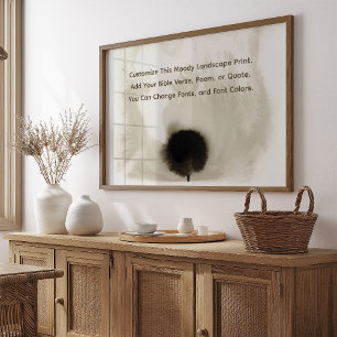 Custom Quote Upload Your Own Words Watercolor Tree Poster