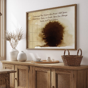 Custom Quote Upload Your Own Words Watercolor Tree Poster