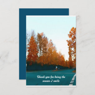 Custom Quote Watercolor Trees Fall Colours Thank You Card