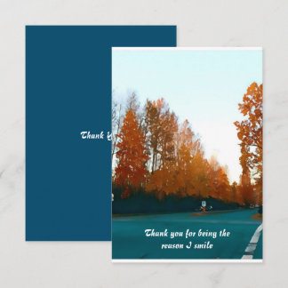 Custom Quote Watercolor Trees Fall Colours Thank You Card