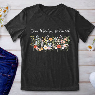 Custom Quote Watercolor Wild Flower Floral Elegant Tri-Blend Shirt
