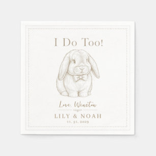 Custom Rabbit Wedding Bunny Keepsake Gift Sketch Napkin