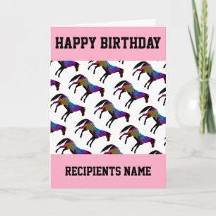 Custom Racehorse Birthday Card
