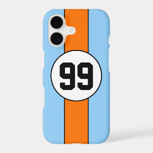 Custom Racing Blue and Orange iPhone 7 Plus case