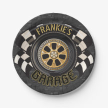 Custom Racing Flag Hot Rod Muscle Car Garage