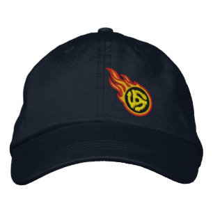 Custom Racing Flames 45 Spacer Bullet Badge Embroidered Hat
