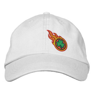 Custom Racing Flames Irish Bullet Badge Embroidered Hat