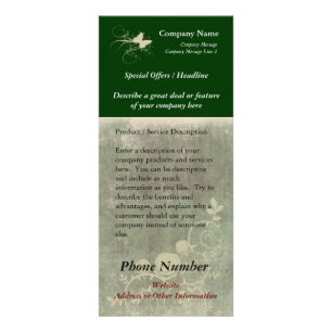 Custom Rack Card, Green Design (Spa, Health, Hair Rack Card