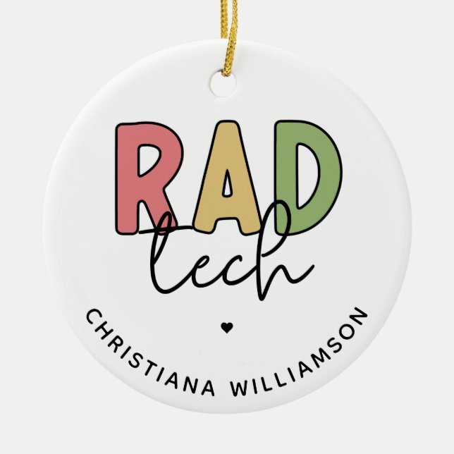 Custom Rad Tech Radiologic Technologist Radiology Ceramic Tree Decoration (Front)