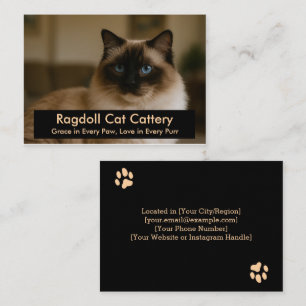 Custom Ragdoll Cat Cattery Business Card – Elegant