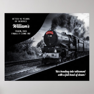 Custom Railroad Retirement No. 45 Train Poster