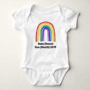Custom Rainbow Baby Announcement Bodysuit