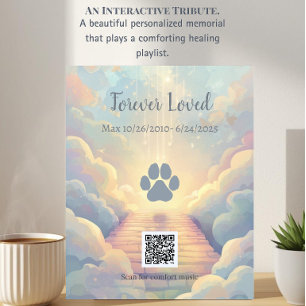 Custom Rainbow Bridge Memorial Spotify Playlist Plaque