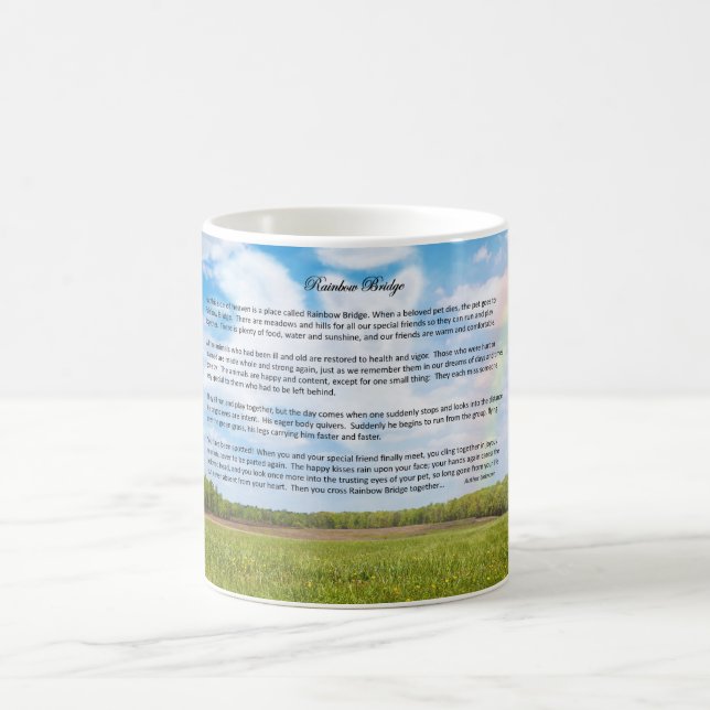 Custom Rainbow Bridge Mug, MALE Dog Coffee Mug (Center)